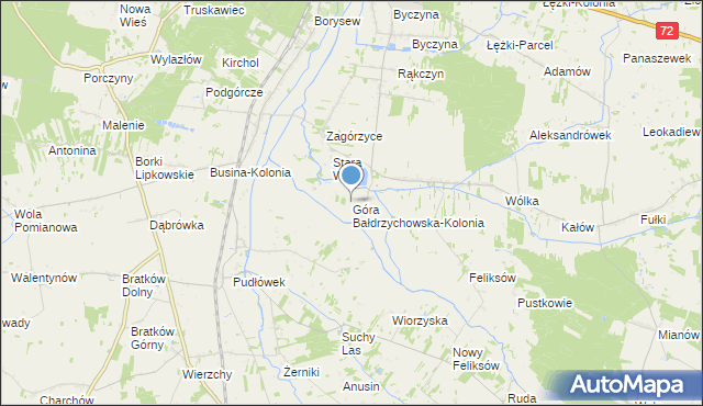 mapa Góra Bałdrzychowska-Kolonia, Góra Bałdrzychowska-Kolonia na mapie Targeo